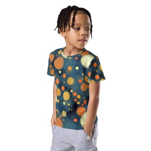 Midnight Orbs on a Kids Crew Neck T-Shirt