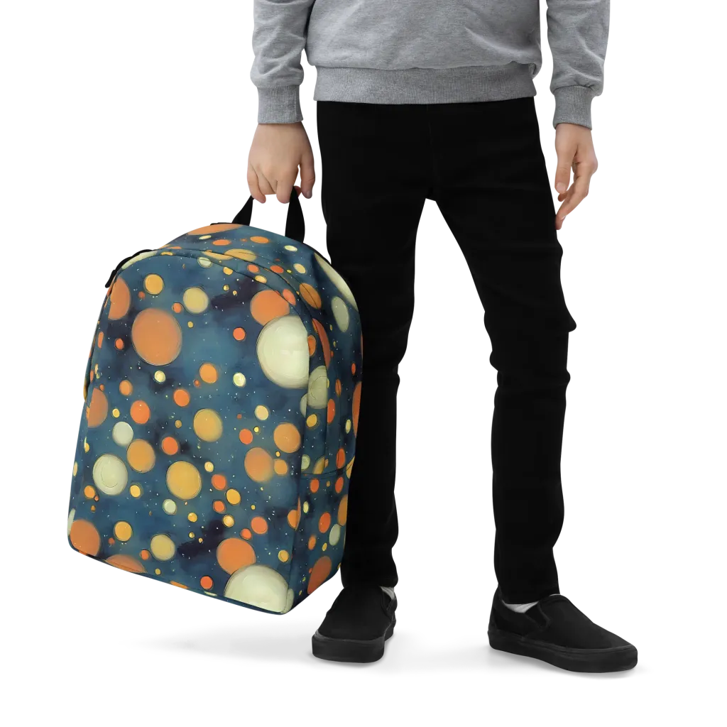 Midnight Orbs on Minimalist Backpack — Zoomed-in