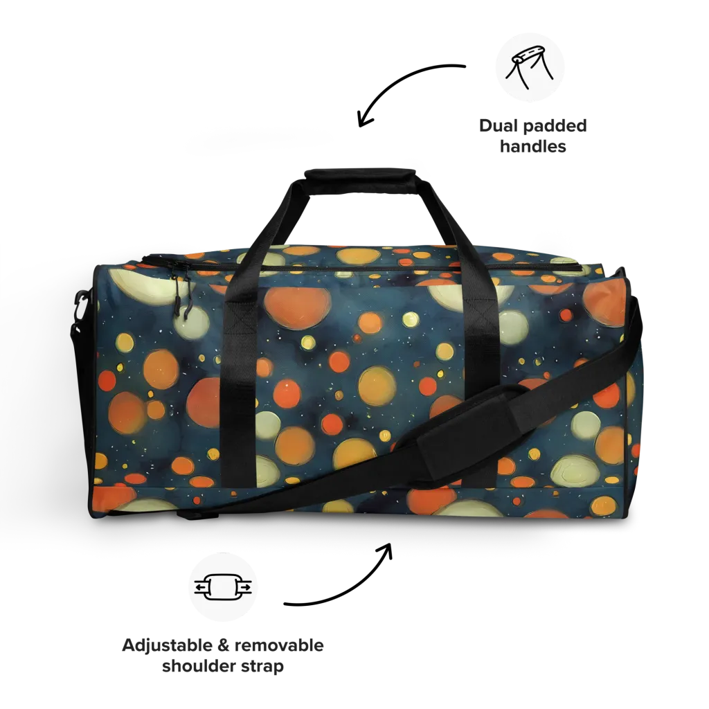 Midnight Orbs on Duffle Bag — Front