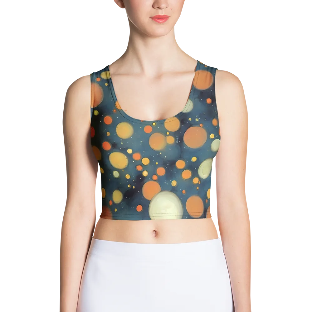 Midnight Orbs on Crop Top — Front