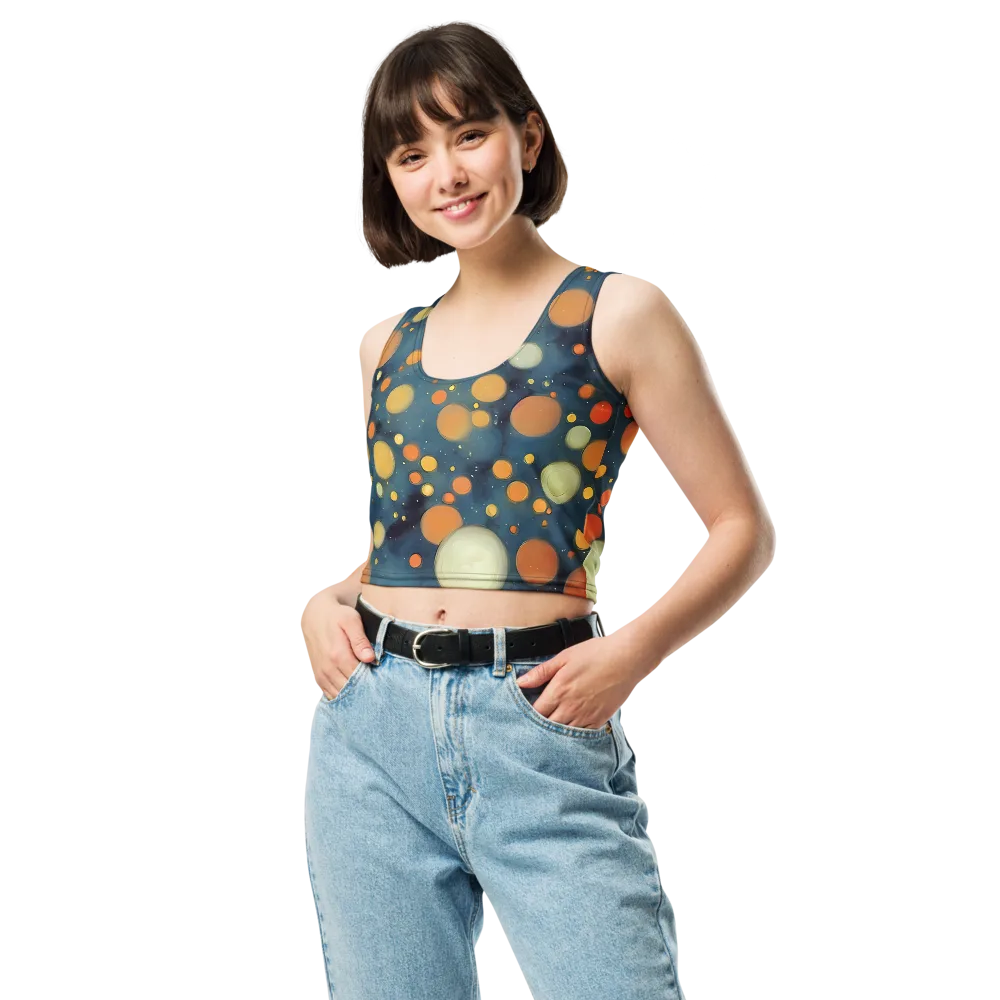 Midnight Orbs on Crop Top — Front