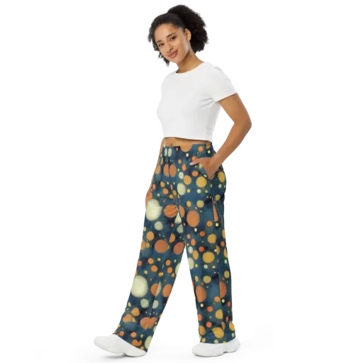 Midnight Orbs on a Wide-Leg Pants