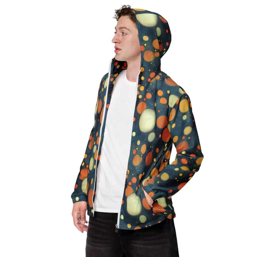 Midnight Orbs on Men's Windbreaker — Left Front