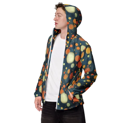 Midnight Orbs on a Men's Windbreaker