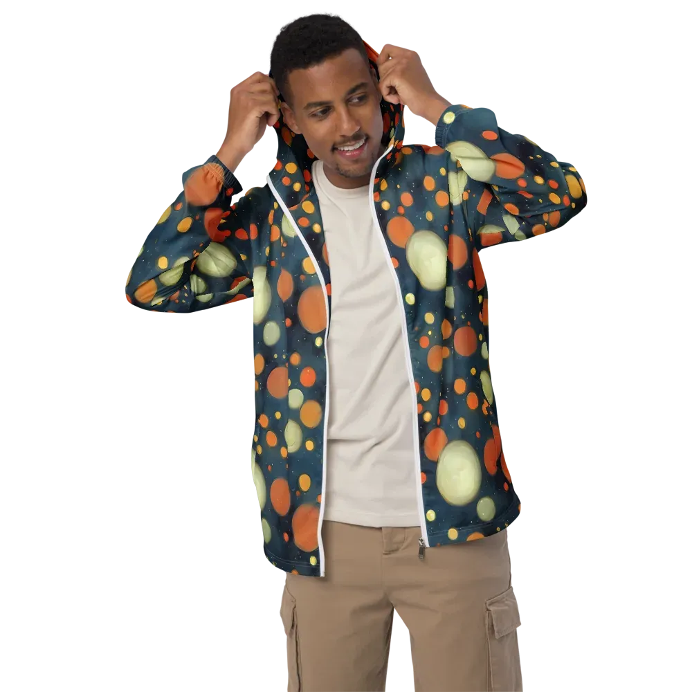 Midnight Orbs on Men's Windbreaker — Front