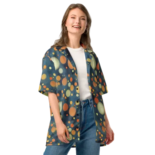 Midnight Orbs on a Button Shirt