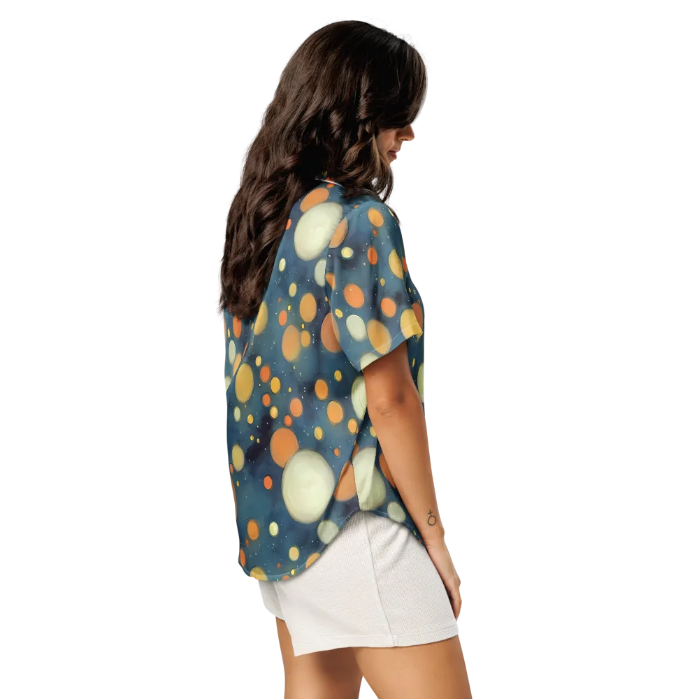 Midnight Orbs on Women's Short Sleeve Pajama Top — Right Back