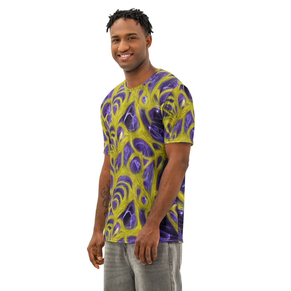 Violet Nerve on Men's Cotton Crew Neck T-Shirt — Left Front