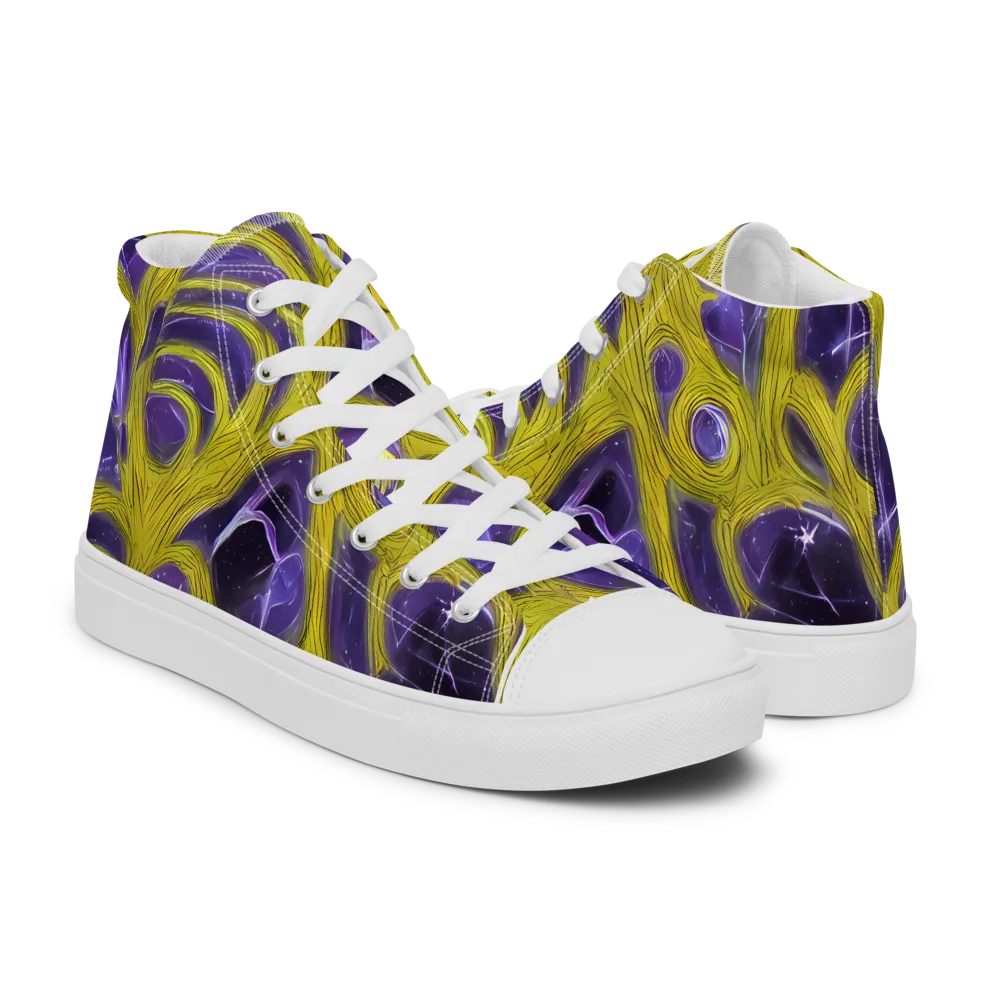 Violet Nerve on Men's High Top Canvas Shoes — Right