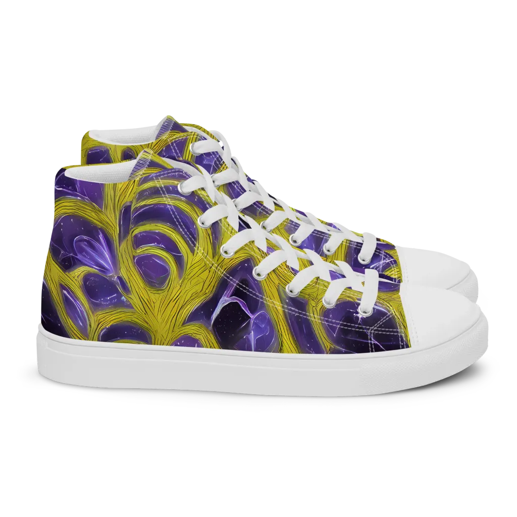 Violet Nerve on Women's High Top Canvas Shoes — Right