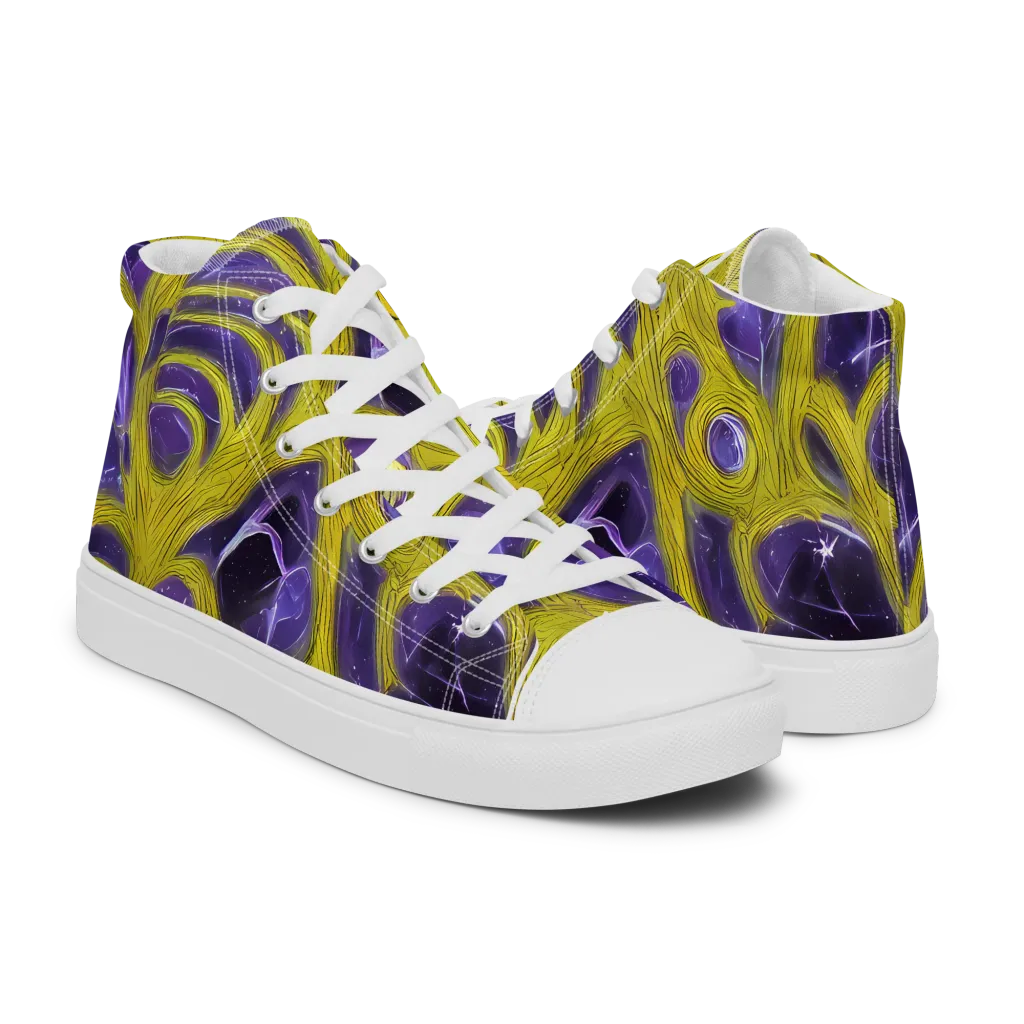 Violet Nerve on Women's High Top Canvas Shoes — Right