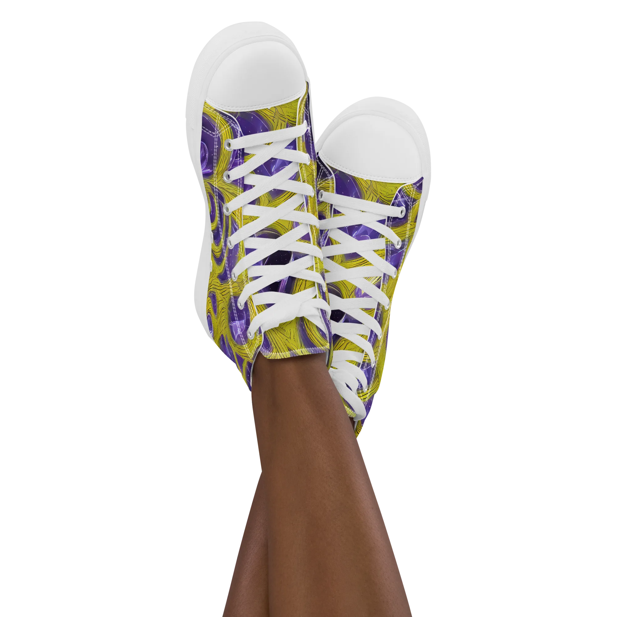 Violet Nerve on Women's High Top Canvas Shoes — Front