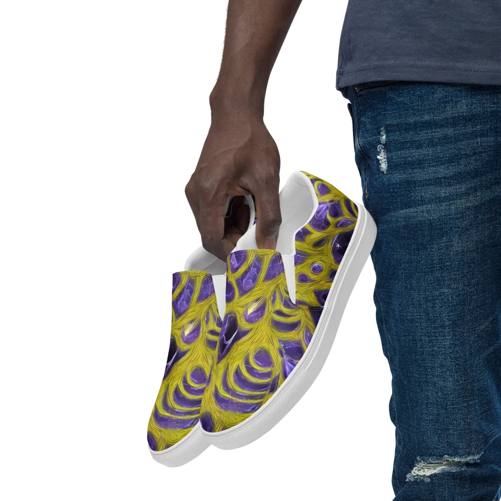 Violet Nerve on Men's Slip-On Canvas Shoes — Left Front