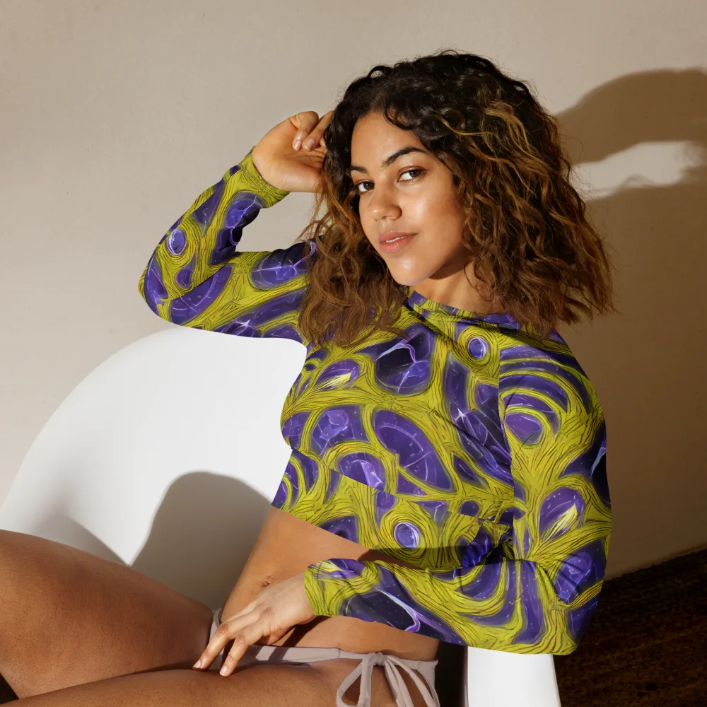 Violet Nerve on Long Sleeve Crop Top — Left Front