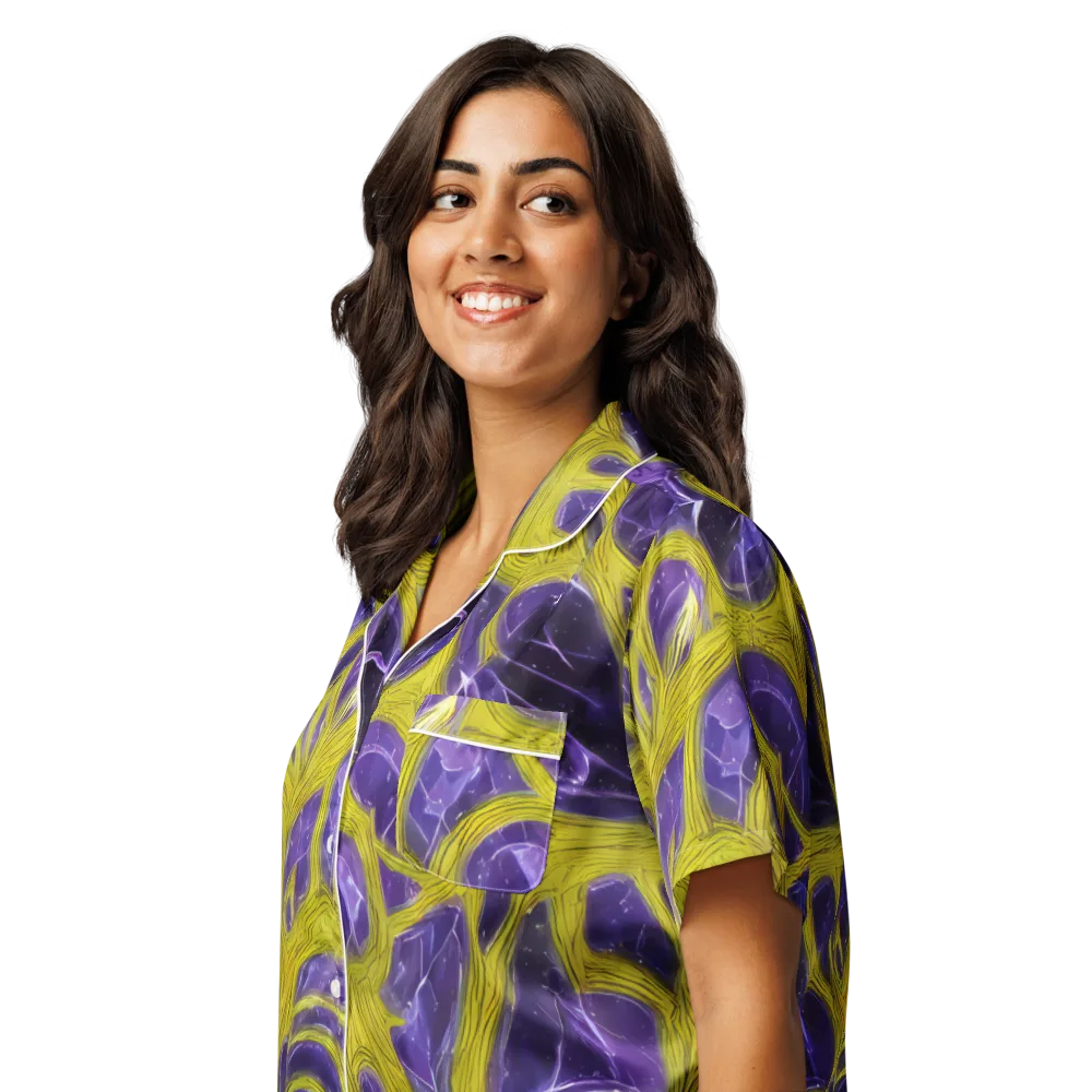 Violet Nerve on Women's Short Sleeve Pajama Top — Left Front