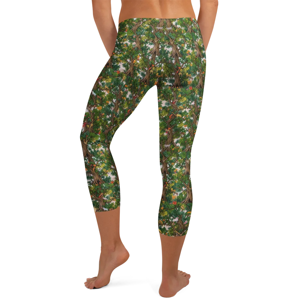 Jungle Canopy on Capri Leggings — Back