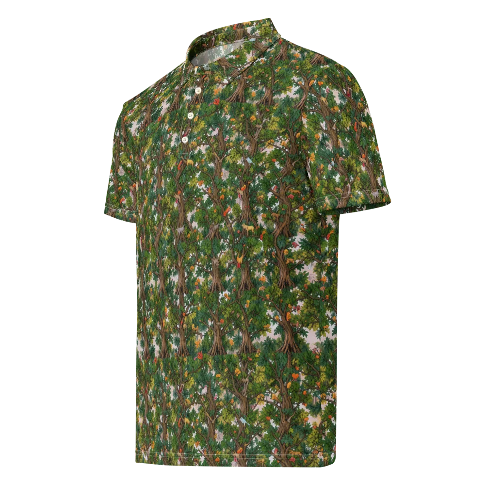 Jungle Canopy on Men's Slim Fit Polo Shirt — Left Front
