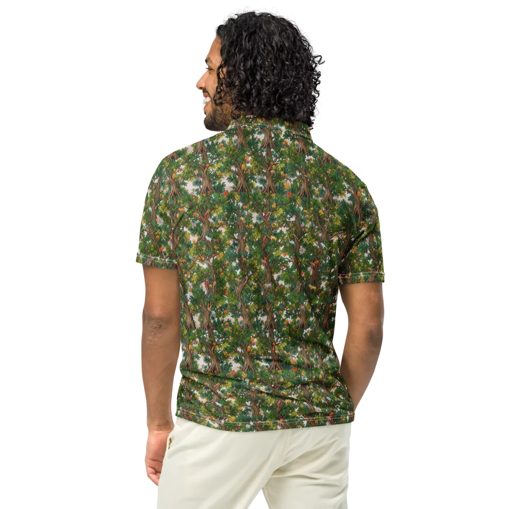 Jungle Canopy on Men's Slim Fit Polo Shirt — Back