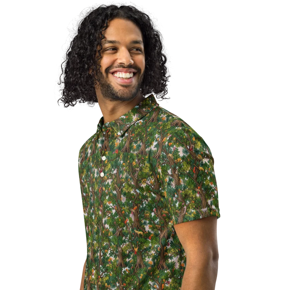 Jungle Canopy on Men's Slim Fit Polo Shirt — Left Front