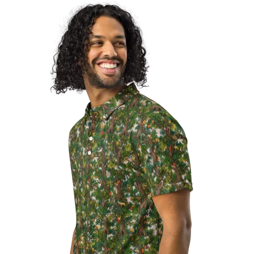 Jungle Canopy on a Men's Slim Fit Polo Shirt
