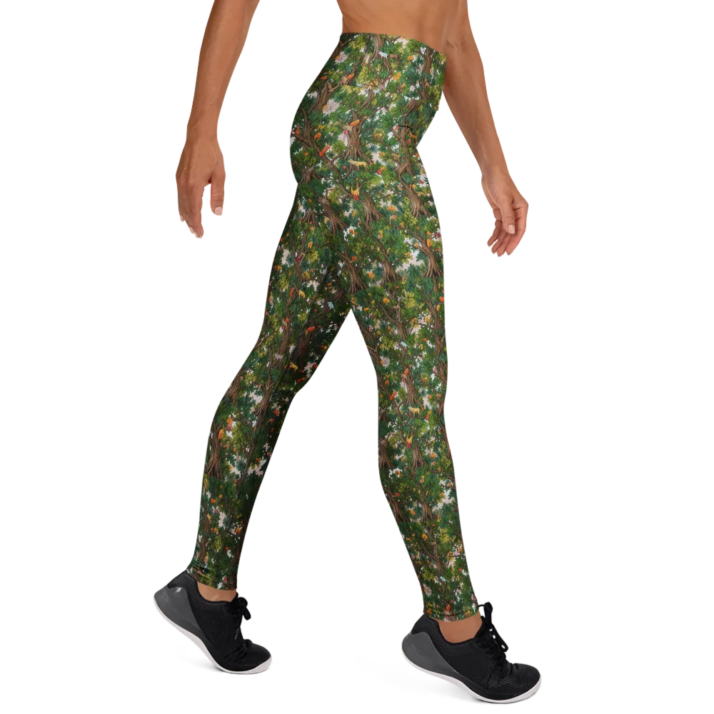 Jungle Canopy on Yoga Leggings — Right