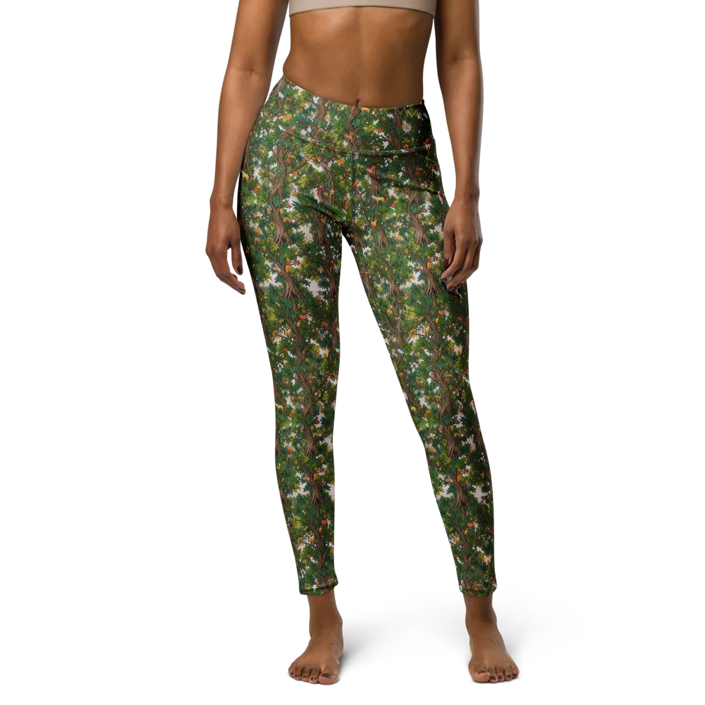 Jungle Canopy on Yoga Leggings — Front