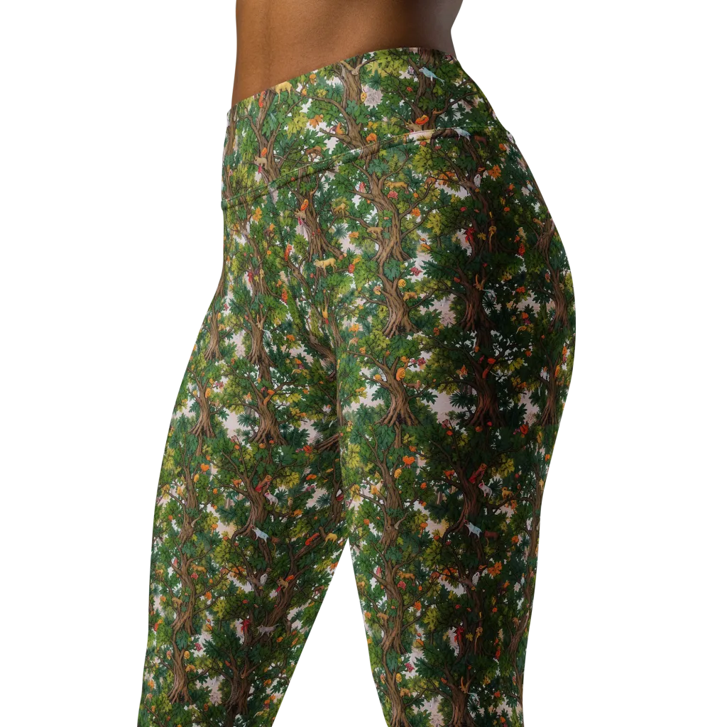 Jungle Canopy on Yoga Leggings — Left Front