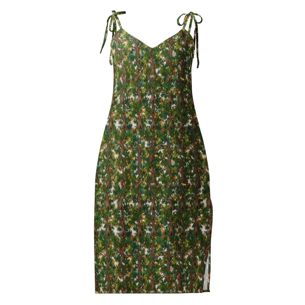 Jungle Canopy on Slip Dress — Front