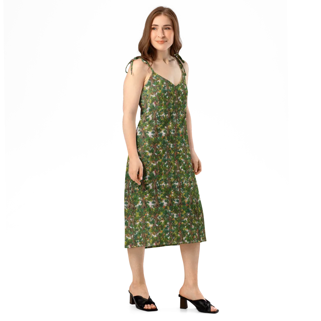 Jungle Canopy on Slip Dress — Right Front