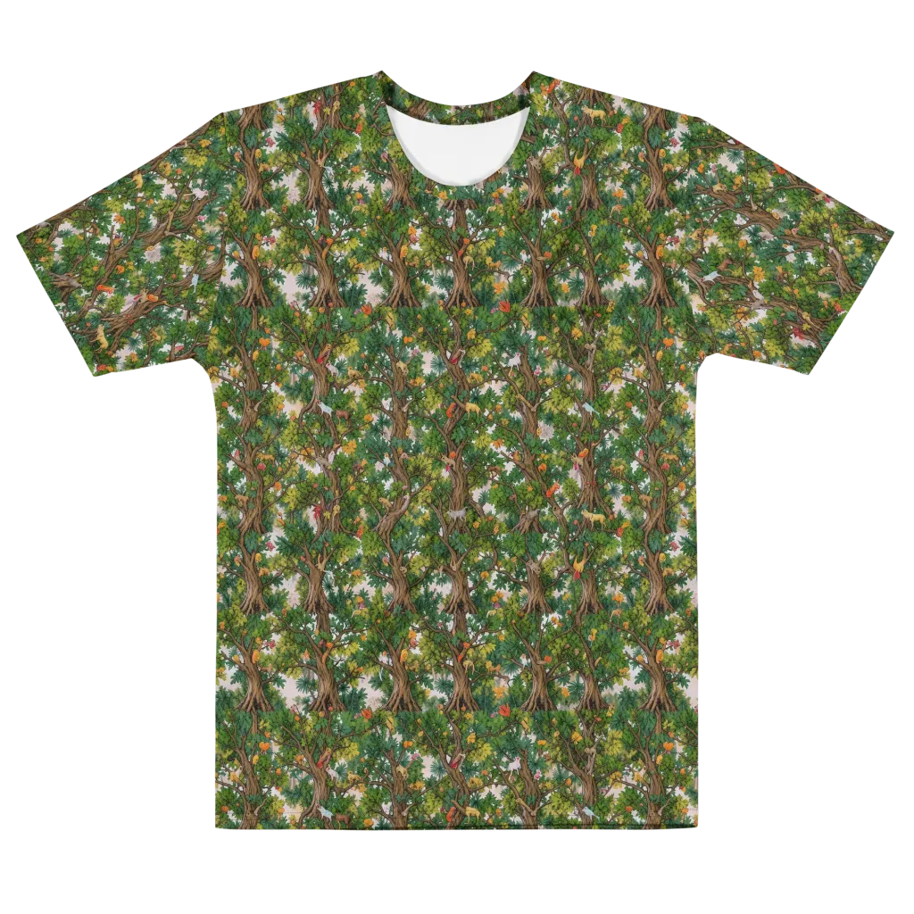 Jungle Canopy on Men's Cotton Crew Neck T-Shirt — Front