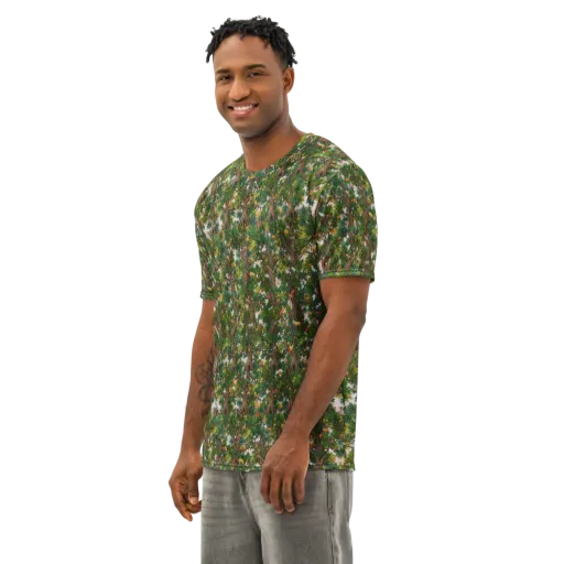 Jungle Canopy on a Men's Cotton Crew Neck T-Shirt