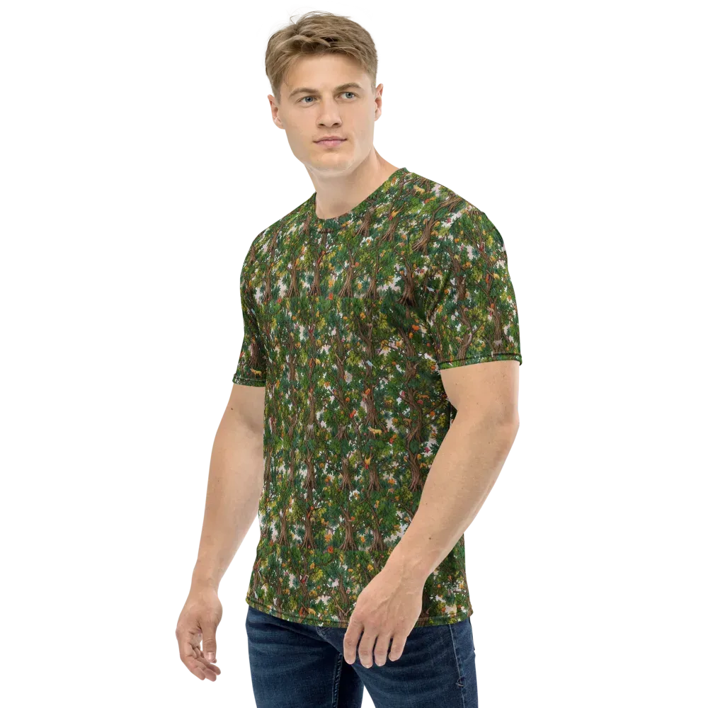 Jungle Canopy on Men's Crew Neck T-Shirt — Left