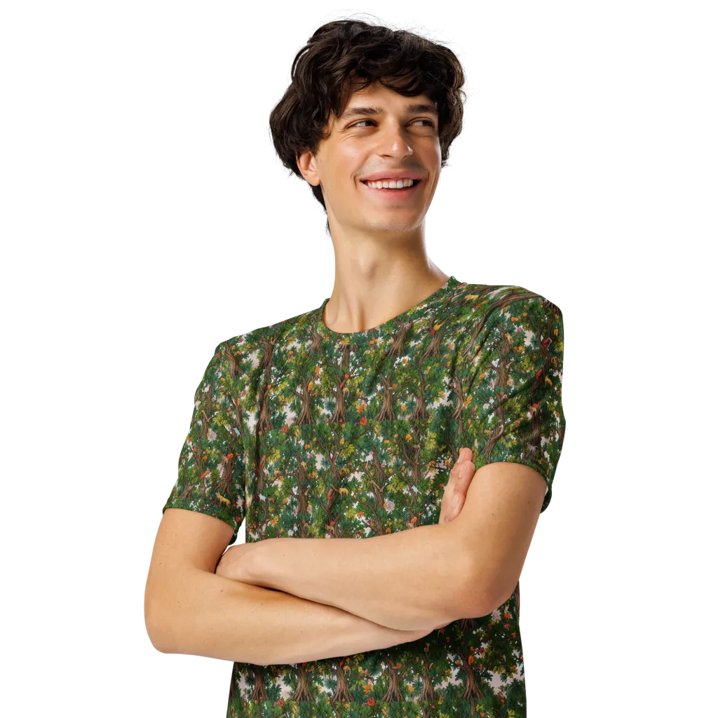 Jungle Canopy on Men's Crew Neck T-Shirt — Left Front