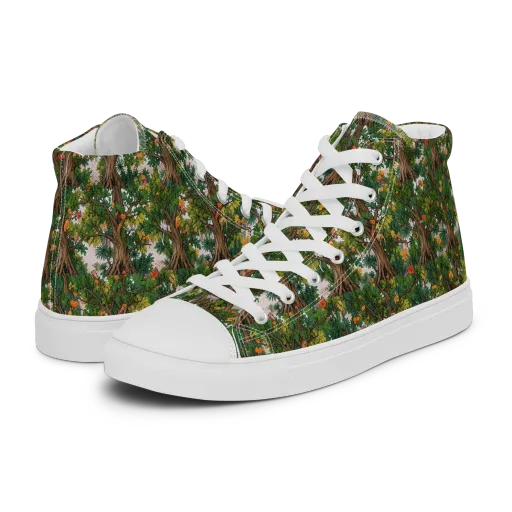 Jungle Canopy on a Men's High Top Canvas Shoes