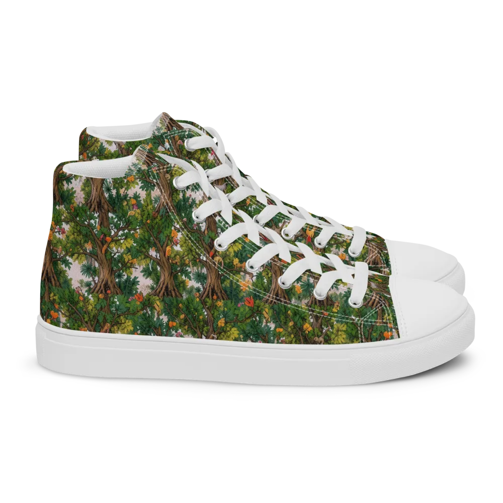 Jungle Canopy on Women's High Top Canvas Shoes — Right