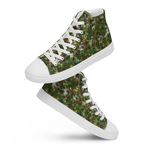 Jungle Canopy on a Women's High Top Canvas Shoes