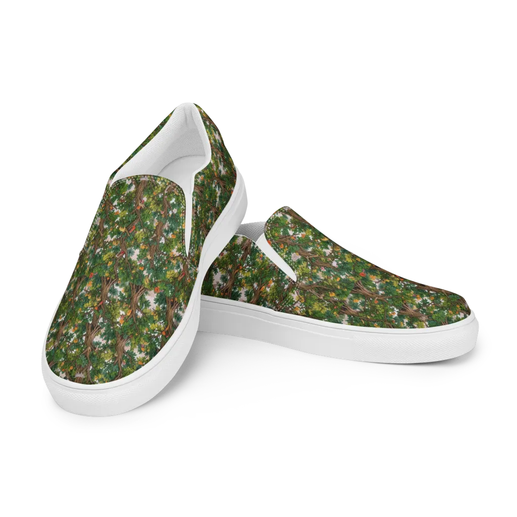 Jungle Canopy on Men's Slip-On Canvas Shoes — Left Front