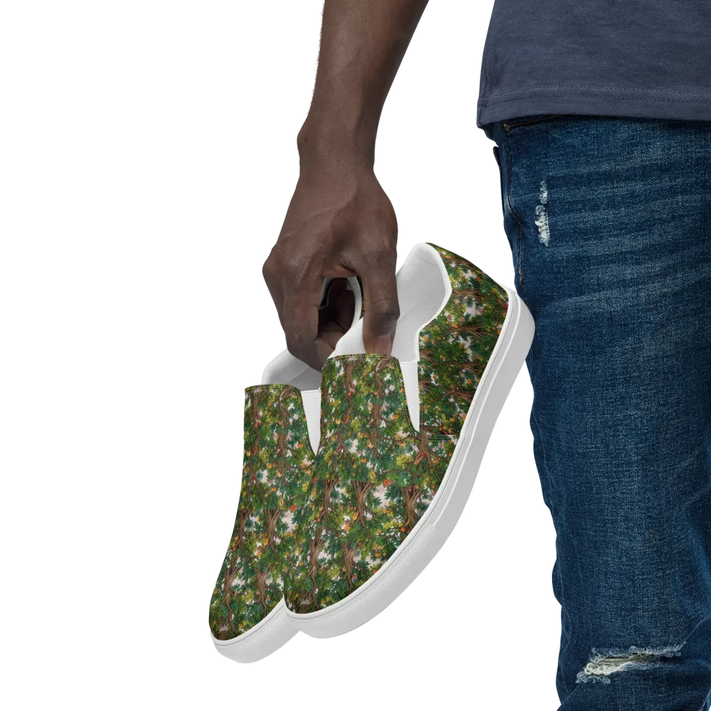 Jungle Canopy on Men's Slip-On Canvas Shoes — Left Front