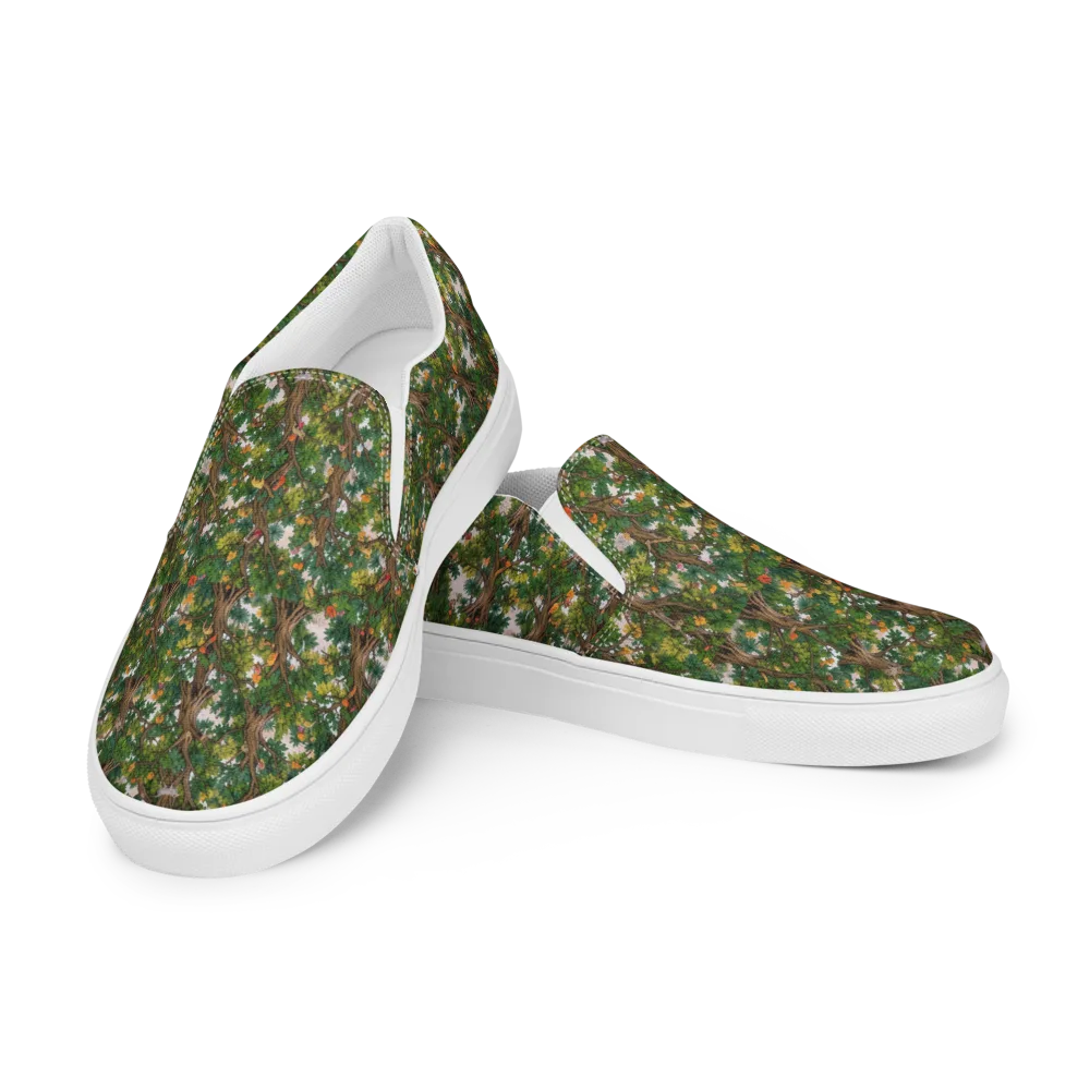 Jungle Canopy on Women's Slip-On Canvas Shoes — Left Front