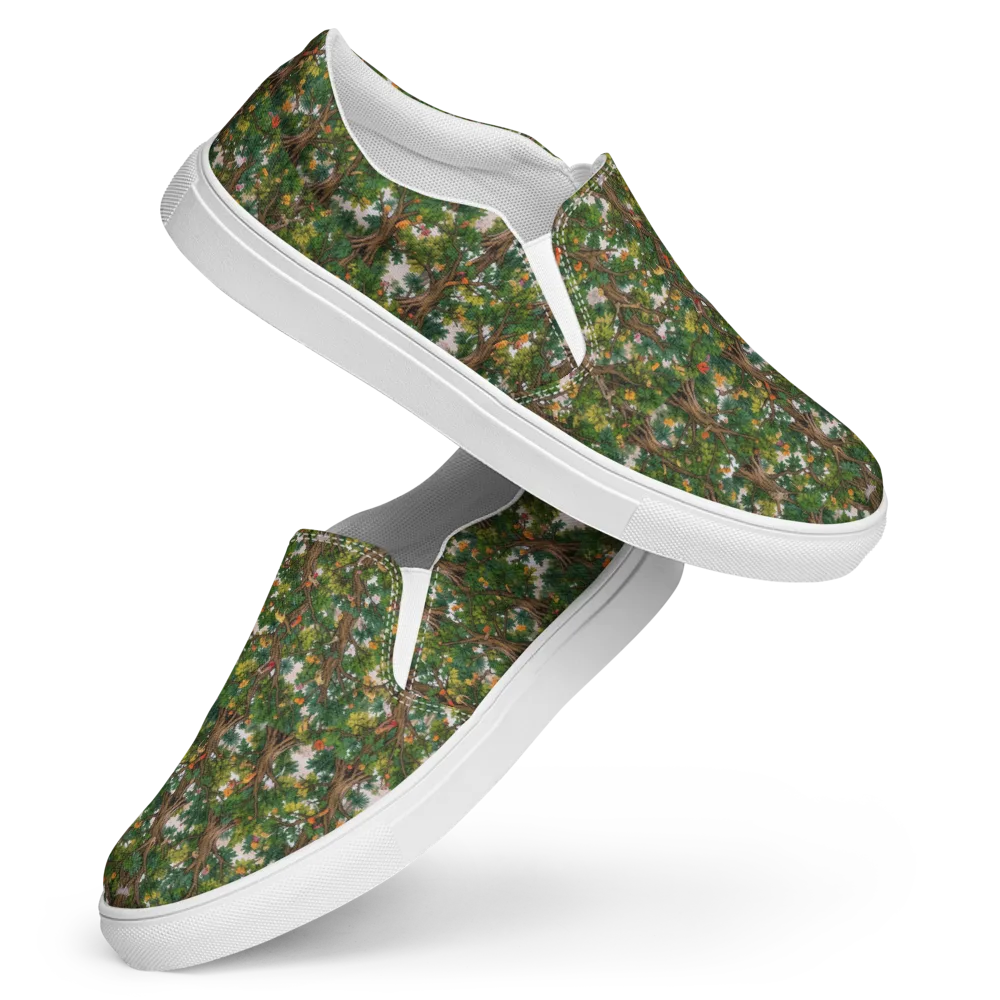 Jungle Canopy on Women's Slip-On Canvas Shoes — Front