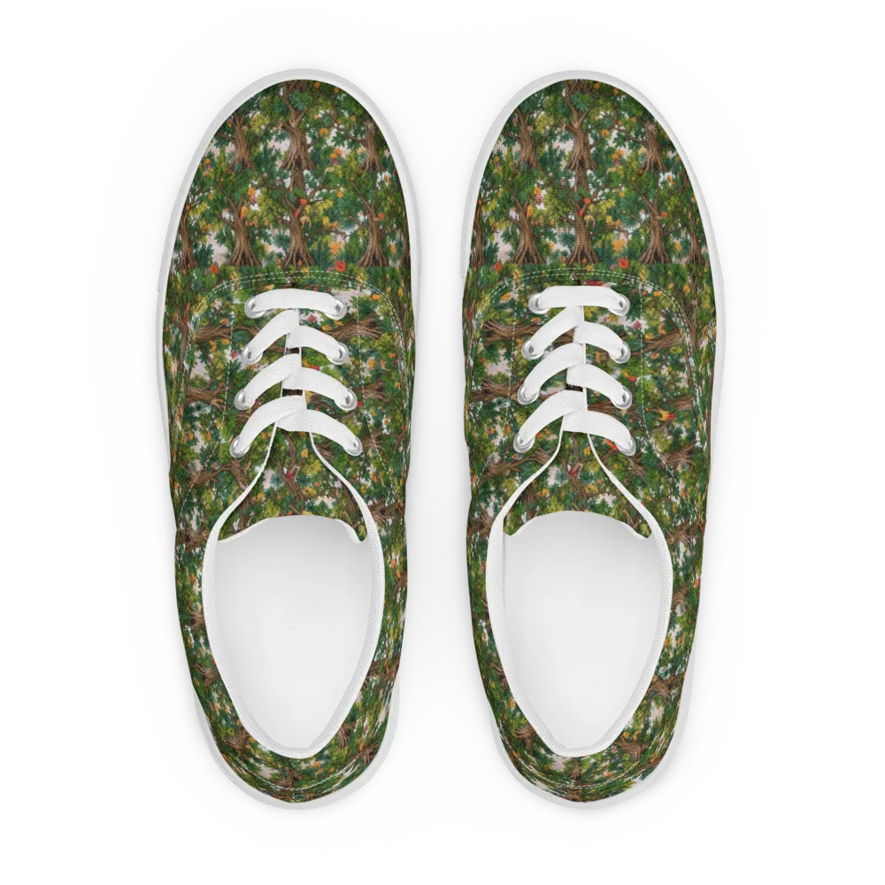 Jungle Canopy on Men's Lace-Up Canvas Shoes — Front