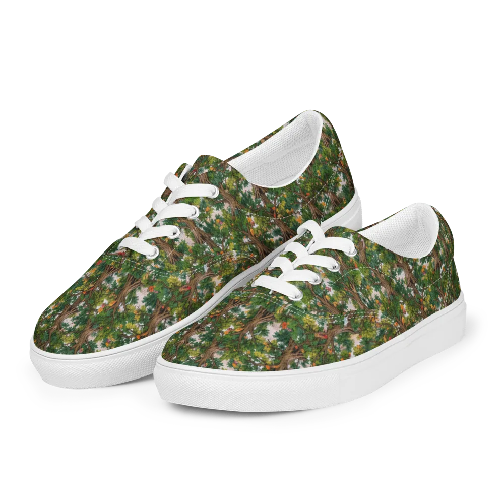 Jungle Canopy on Men's Lace-Up Canvas Shoes — Left Front