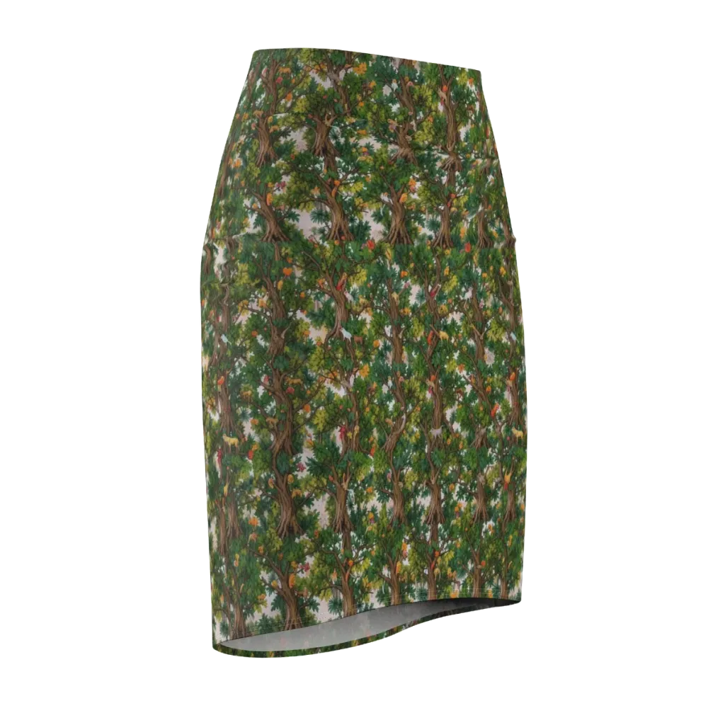 Jungle Canopy on Pencil Skirt — Front Side