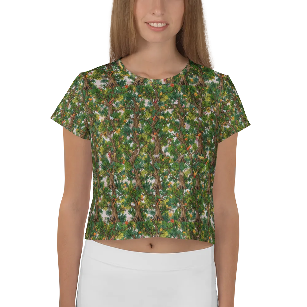 Jungle Canopy on Crop Tee — Front
