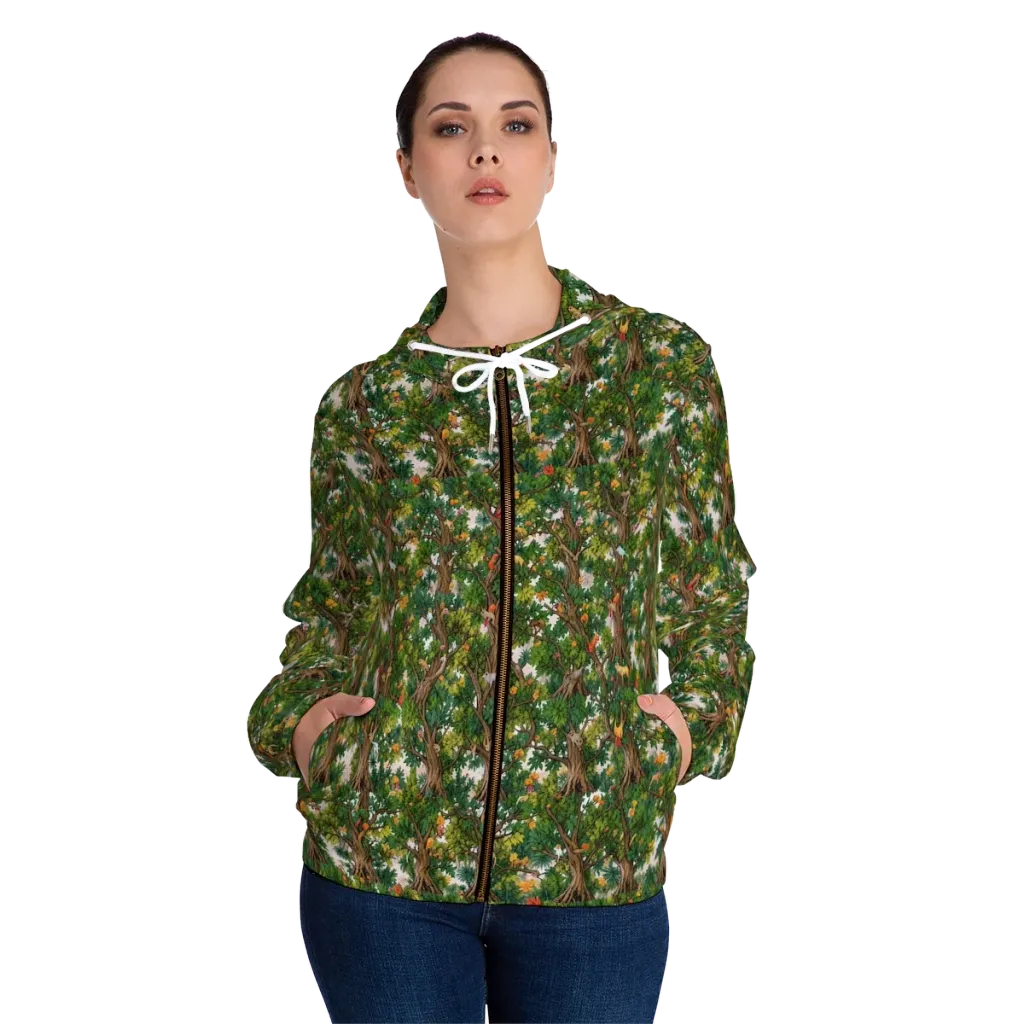 Jungle Canopy on Women's Full-Zip Hoodie — Front On Person