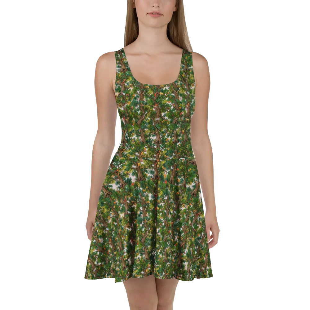 Jungle Canopy on Skater Dress — Front