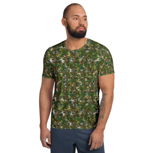 Jungle Canopy on a Men's Athletic T-Shirt