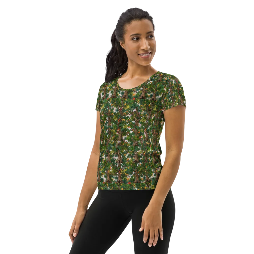 Jungle Canopy on Women's Athletic T-Shirt — Left