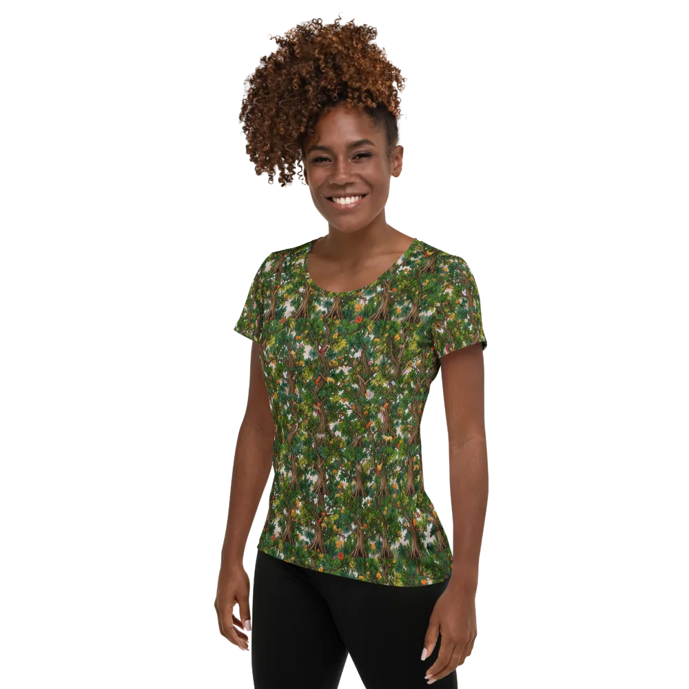 Jungle Canopy on Women's Athletic T-Shirt — Left