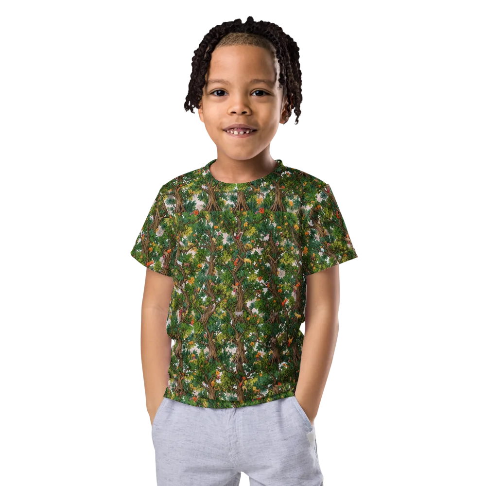 Jungle Canopy on Kids Crew Neck T-Shirt — Front
